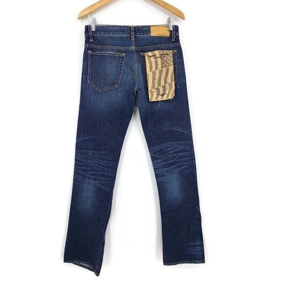 New Norman Russell Selvage Denim Jeans Mens 29x34 Boot Cut Blue Pants Wash #2 - Picture 2 of 8